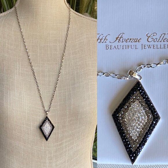 Butler Stunning Diamond Shape Crystal Necklace NWT - Picture 1 of 8